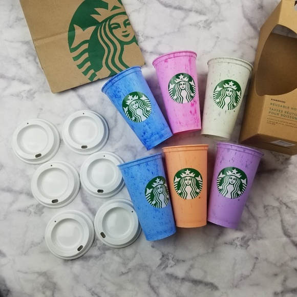 Starbucks Summer 2019 6 Pack Reusable Hot Cups - Picture 2 of 8